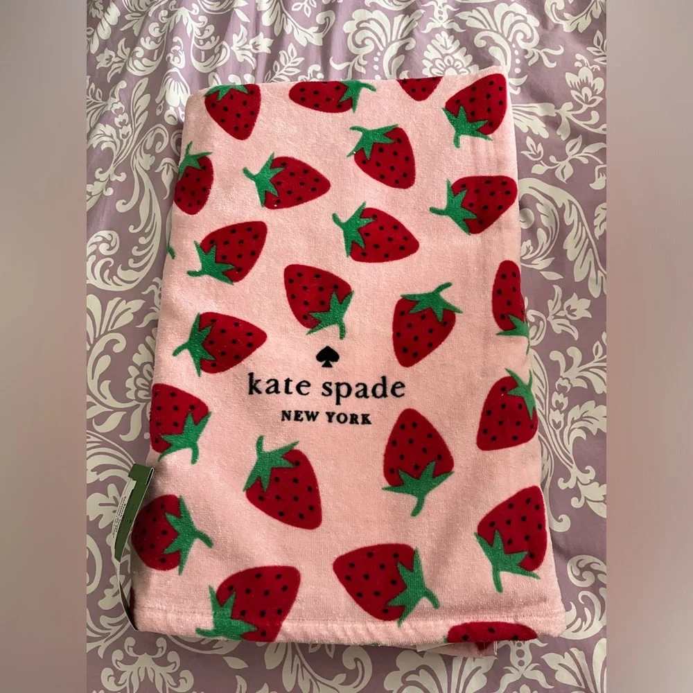 kate spade strawberry beach towel NWT